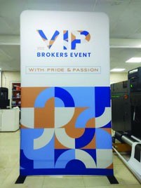 Portable roll up event display stand