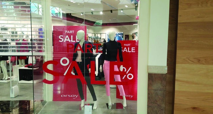 Retail sale promotional window graphics